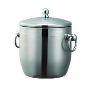 Service Ideas Ice Bucket, Stainless Steel with Shiny Band, 1.3L IB13BS